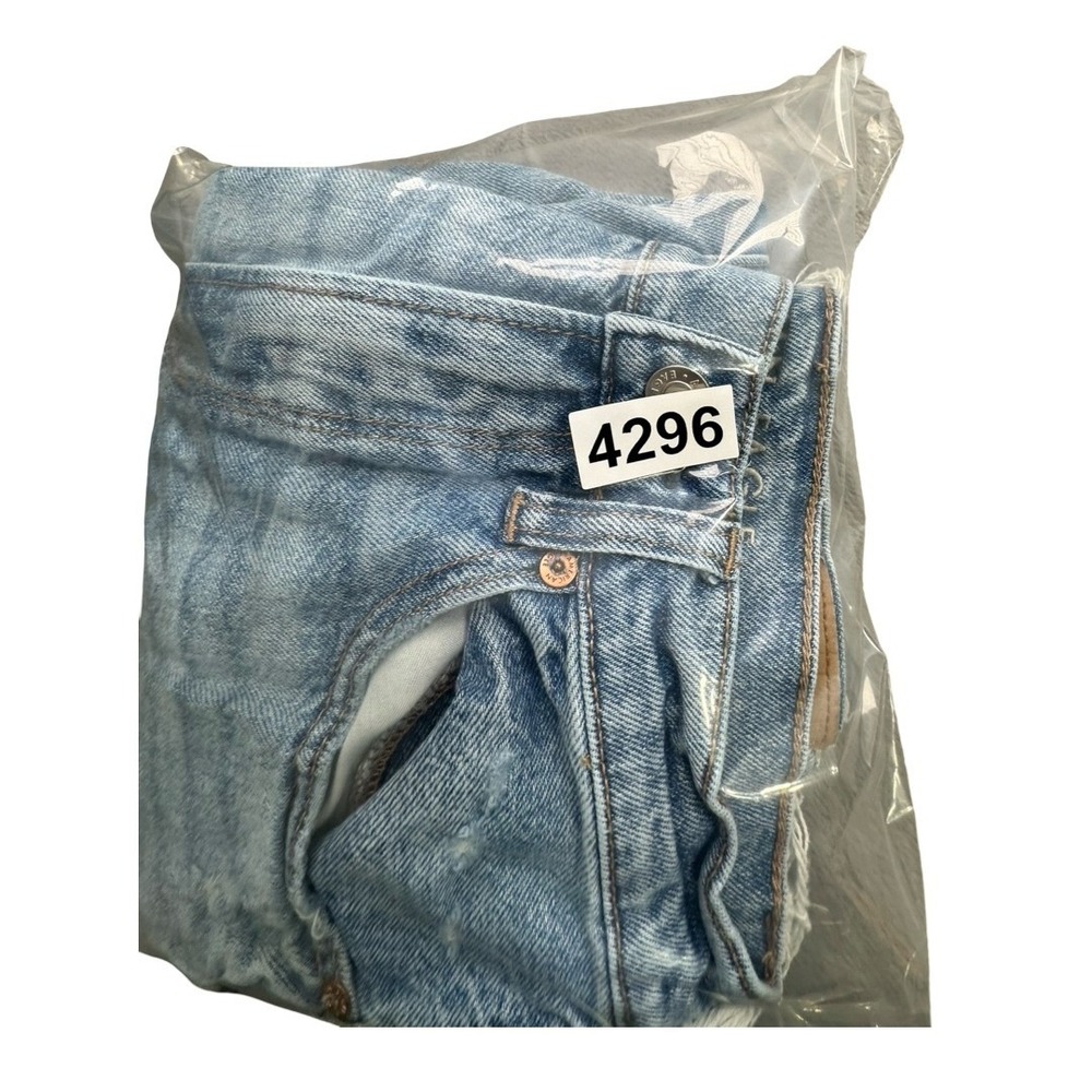 American Eagle Jeans Womens 6 Blue Highest Rise Baggy Straight Ripped Distressed - Picture 15 of 15